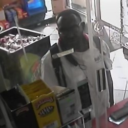 Official HPD surveillance image of a man sought for questioning in the Fondren Road homicide investigation